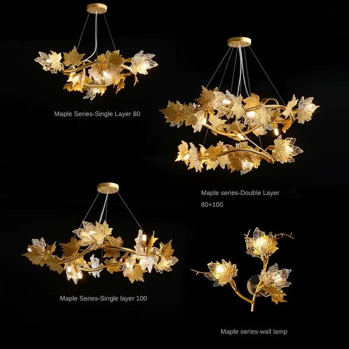 Lustre en cristal de cuir chevelu d'érable