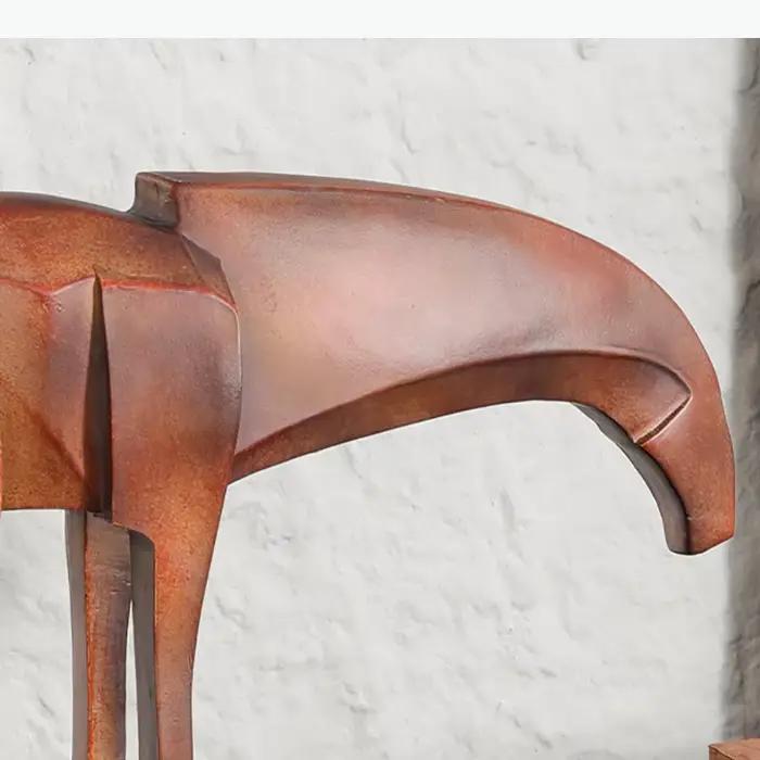Sculpture de cheval géométrique abstraite, œuvre d'art créative, ornements, cheval en imitation bois, décoration de bureau, accessoires de décoration intérieure