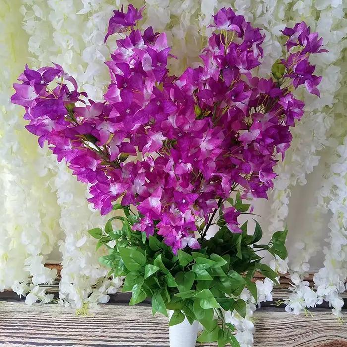 Fleur artificielle Bougainvillea en soie pour décoration de mariage, maison, jardin, occasions spéciales, anniversaires, cérémonies