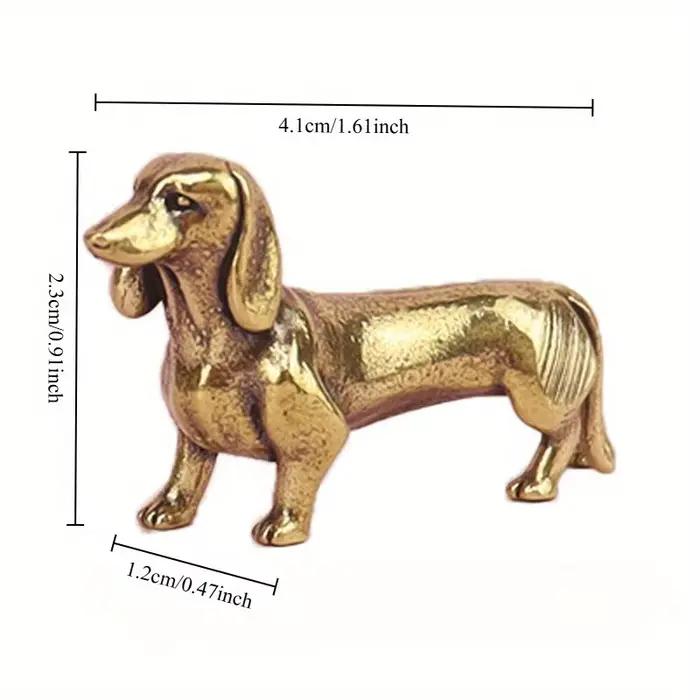 Statue de teckel en cuivre pur, Figurines Vintage en laiton, décoration de maison, ornement de bureau, Miniatures, thé Antique, artisanat pour animaux de compagnie, cadeaux