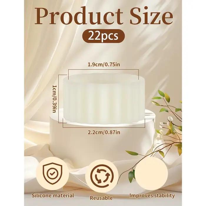 Pinces à bougies, 22 pièces, bougeoir en Silicone, supports d'anneaux en Silicone pour tasses coniques