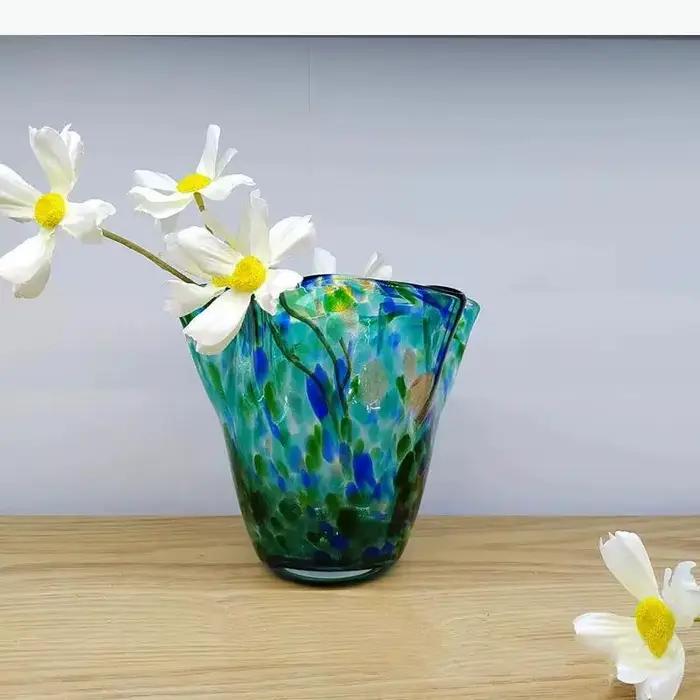 Vase en verre transparent coloré, pots de fleurs hydroponiques, arrangement de fleurs décoratives, décoration de bureau, vases floraux, décoration moderne