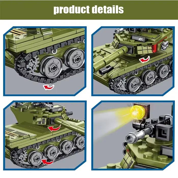 Blocs de construction de chars, blocs de construction de véhicules blindés, modèle de char militaire, jouet DIY pour enfants, cadeau de Noël pour garçons