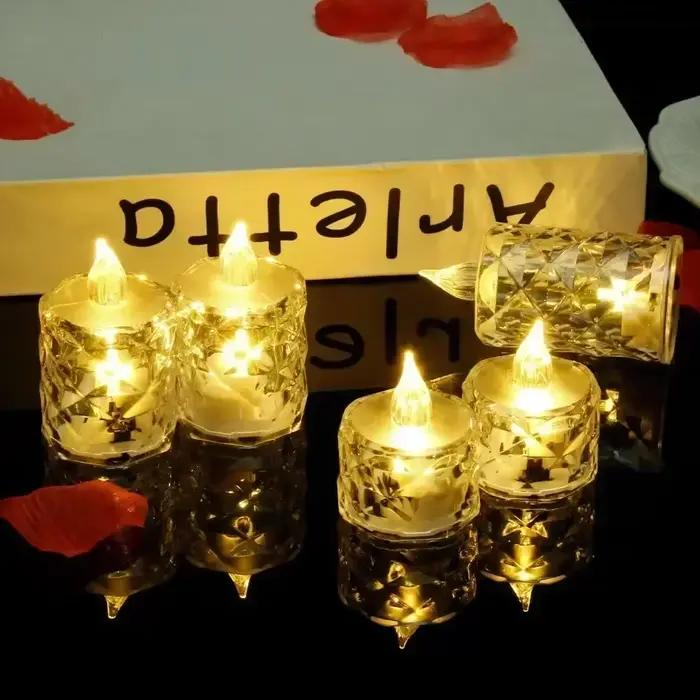 LED bougie en cristal 24/12 pièces sans flamme LED