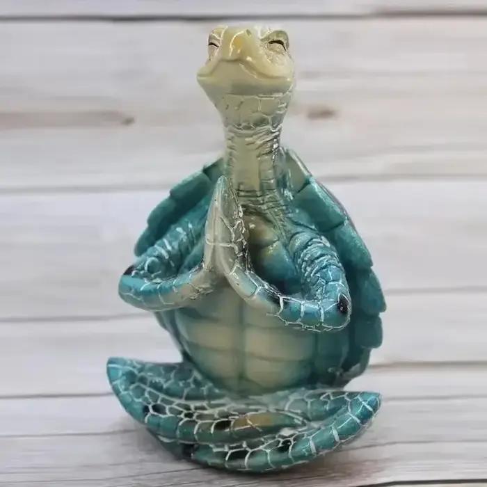 Ornement de statue de tortue de mer de méditation de yoga assis