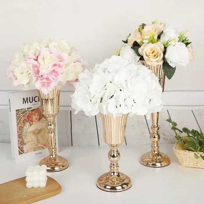 Vase romantique en fer forgé doré, Art floral doré, accessoires Photo de mariage, Anti-chute, porte-fleurs simulés, Restaurant