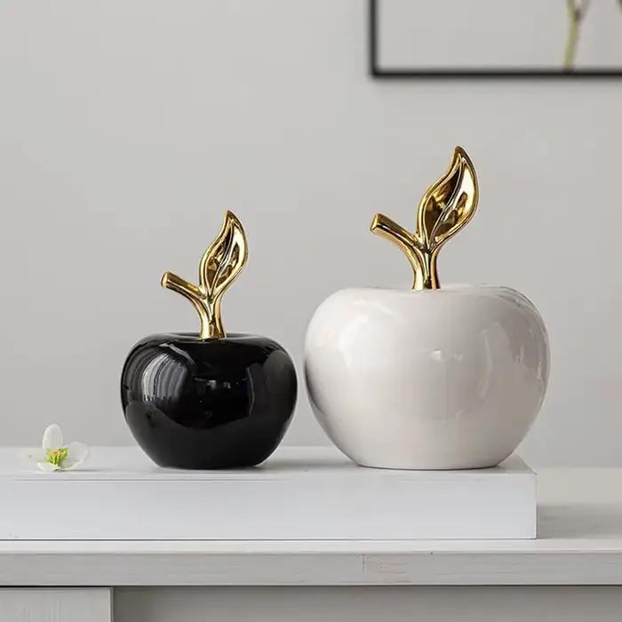 Classique Style européen en céramique mignon drôle noël fruits ornement maison chambre Figurines artisanat bureau décor Statues Sculpture
