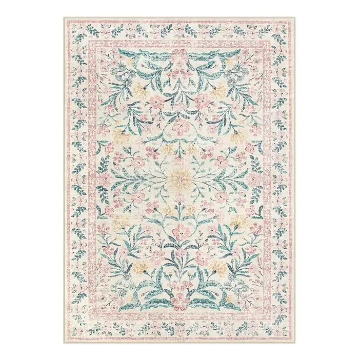 Tapis vert floral moderne de style parisien pour salon