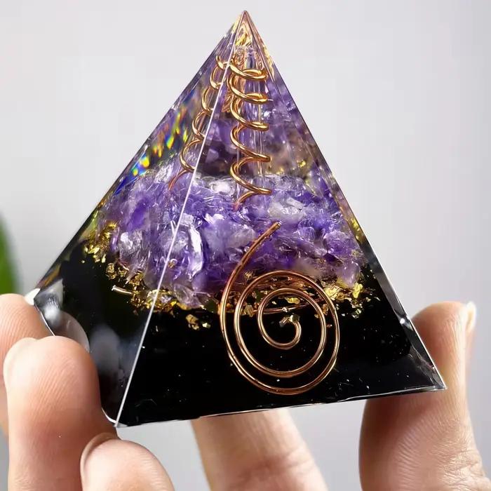 Pyramide d'Orgone en Obsidienne