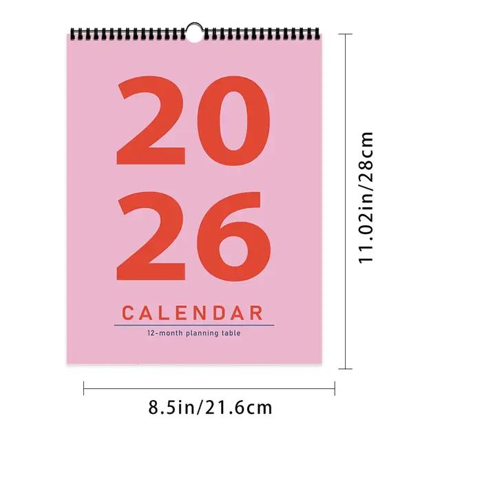 Calendrier mural 2026, Design géométrique abstrait