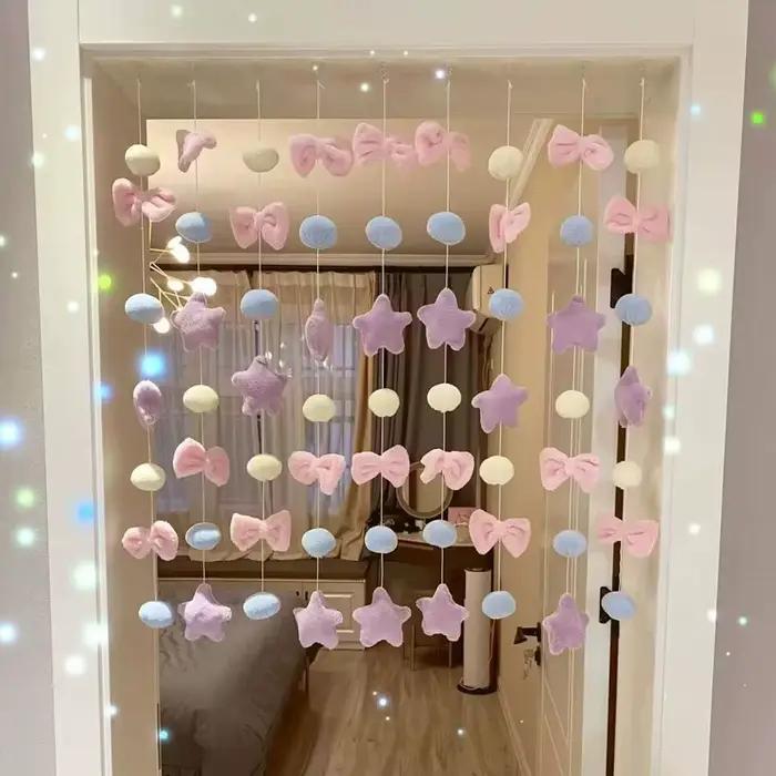 Décoration de rideau en forme de cœur