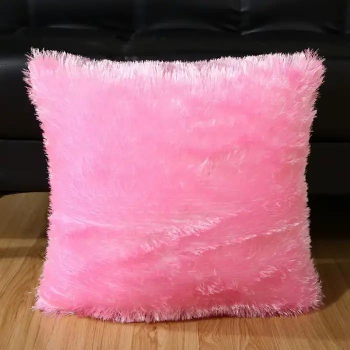 Housse de coussin en peluche et fourrure de velours