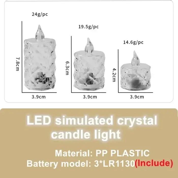 LED bougie en cristal 24/12 pièces sans flamme LED