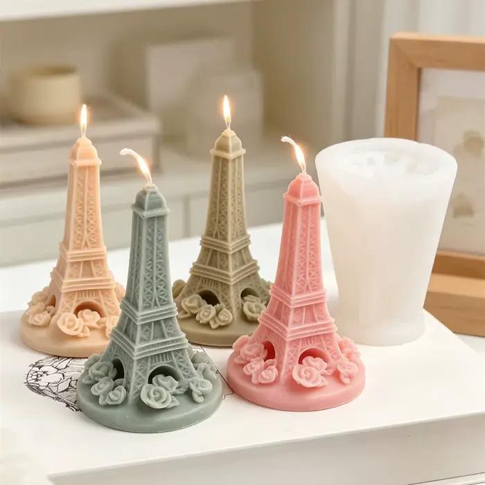 Moule à bougie Tour Eiffel en silicone 3D moule pour fabrication de bougies Tour de Paris moule à cire d'aromathérapie DIY outil artisanal pour décoration intérieure artisanale occasions spéciales