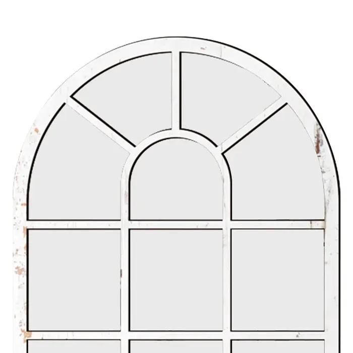 Miroir mural arqué en forme de vitre de fenêtre, miroir décoratif pour salon, chambre, salle de bain, décoration de maison de style ferme