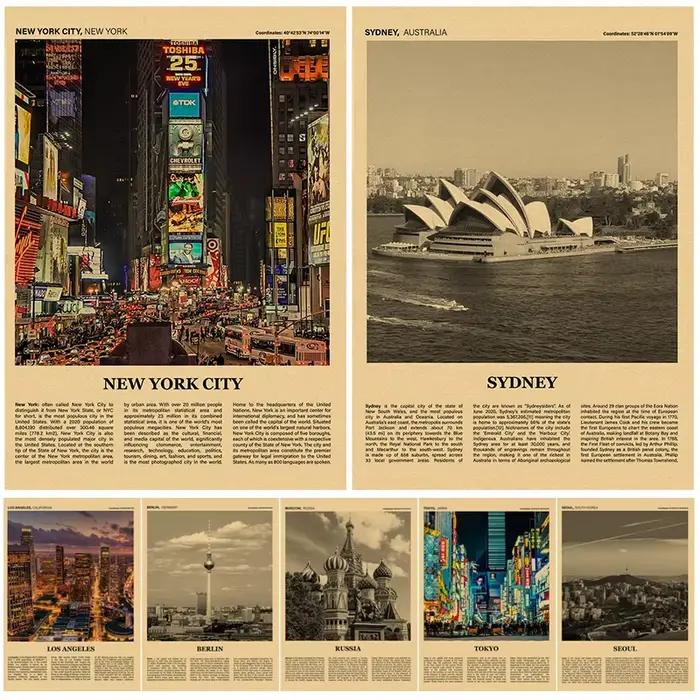 Affiche de Ville de Voyage dans le Monde