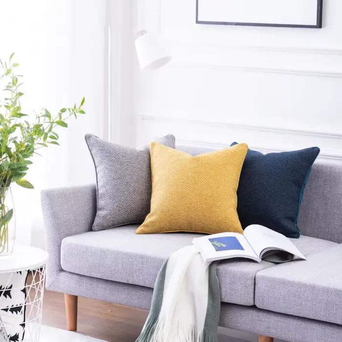 Juste de coussin en lin de coton monochrome nordique