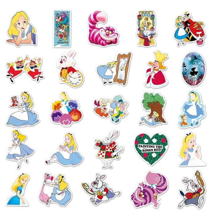 10/30/50pcs Disney Anime film Alice au pays des merveilles autocollants dessin