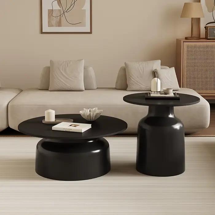 Tables basses rondes blanches ornements livres salle à manger maquillage Table basse Design De luxe
