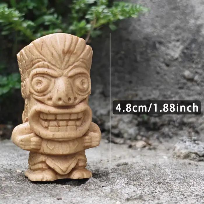 Figurine Totem Tiki en bois sculptée à la main de 1