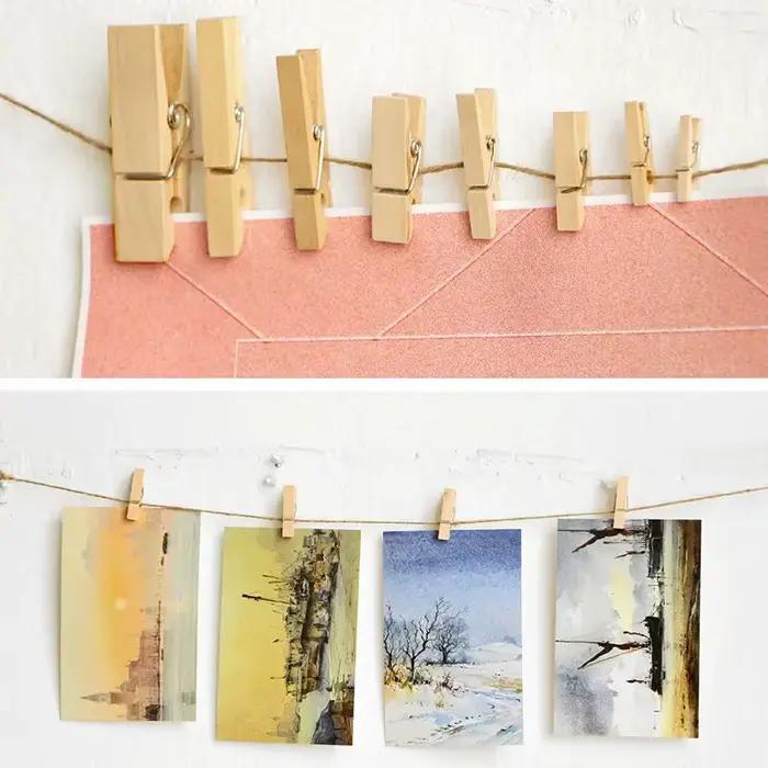 Clips en bois décoratifs multi-usages artisanat bricolage pince à linge photo organisation bureau maison cadeau spécial