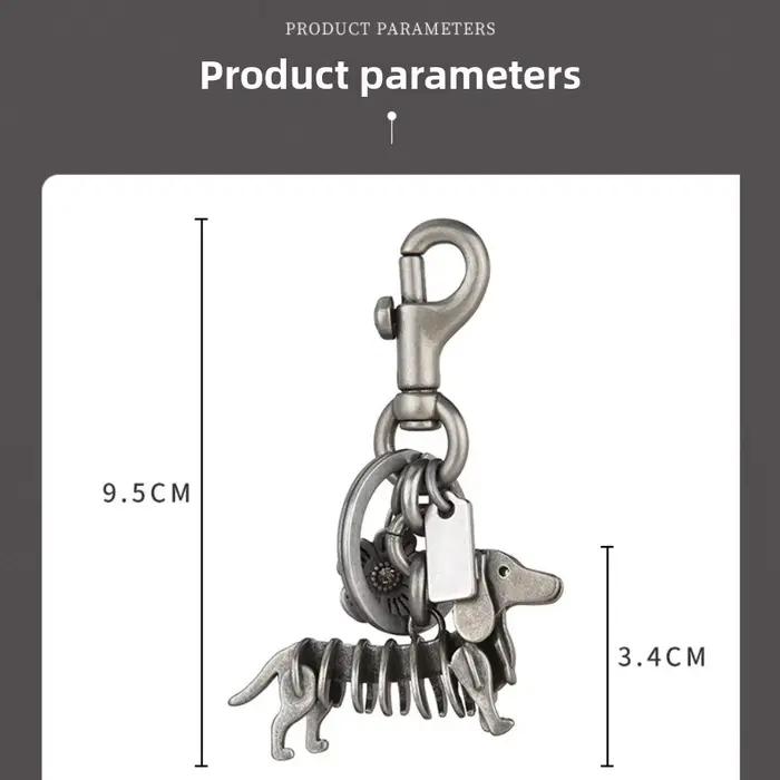 Porte-clés Teckel en métal, breloque de sac chien souple, accessoire anti-stress à ressort mobile, cadeaux commémoratifs uniques pour les amoureux des animaux et les mamans de chiens