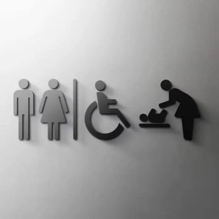 Panneau de toilette moderne en acrylique avec auto-adhésif