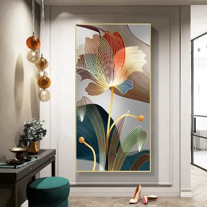 Peinture sur toile de fleurs abstraites