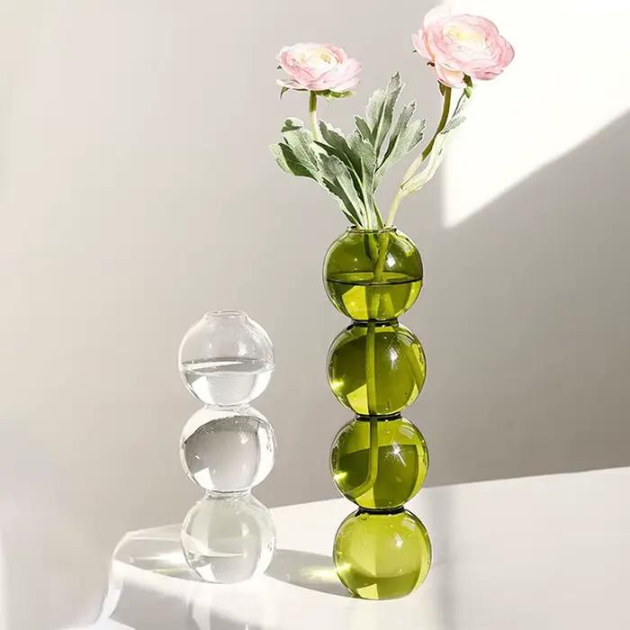 Vase en verre hydroponique transparent pour la décoration intérieure