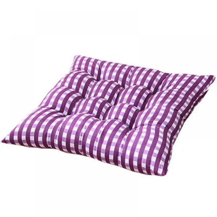 Coussin de siège de chaise carré à carreaux avec sangle coordonnante