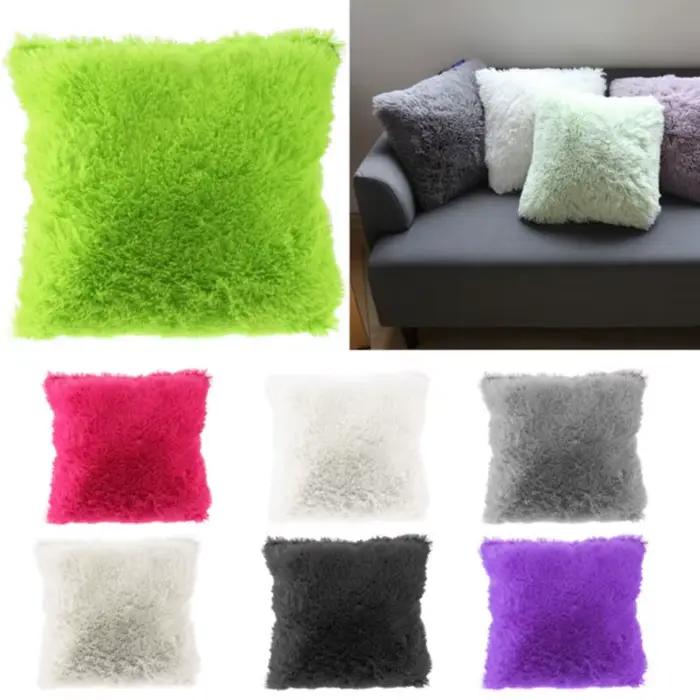 Housse de coussin en peluche et fourrure de velours