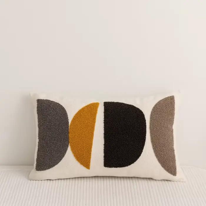 Décoration de la maison housse de coussin broderie 45x45cm/30x50cm motif abstrait confortable pour salon chambre canapé
