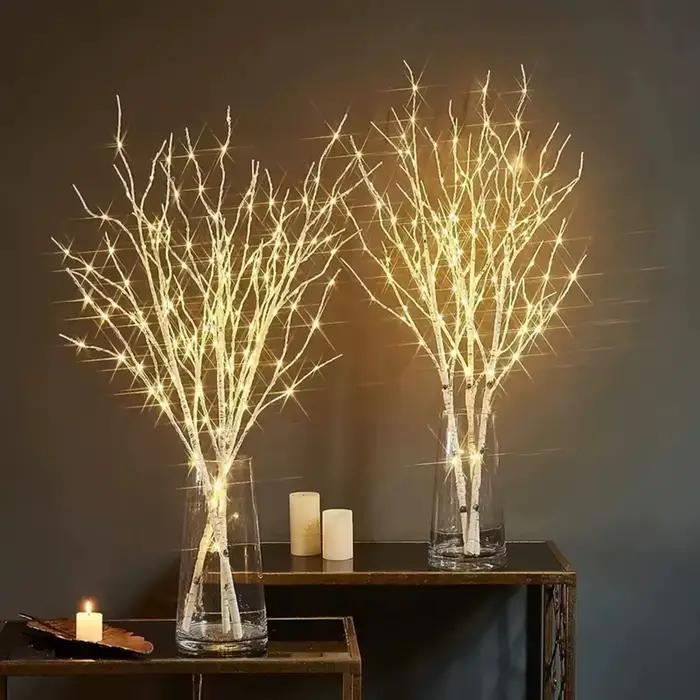 LED branche de bouleau blanc lumières festives