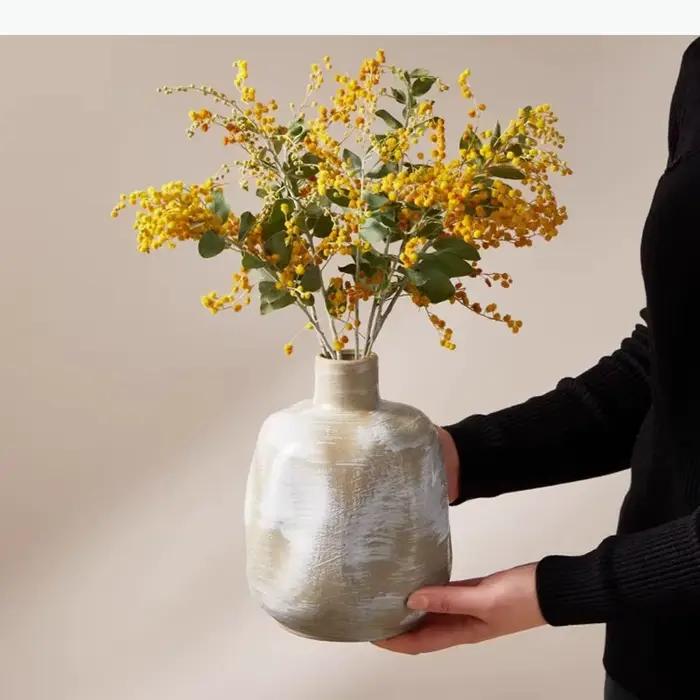Vase en céramique irrégulier peint à la main de style vintage, récipient créatif pour arrangement floral, vase hydroponique, décoration de salon, ornement