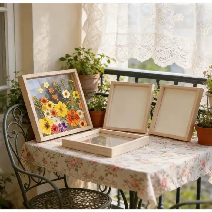 Cadres photo en bois transparents double face