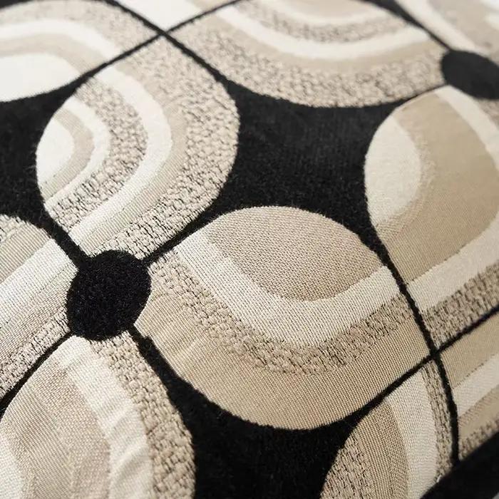 Housse de coussin géométrique noir kaki