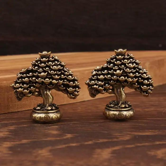 Figurine d'arbre de richesse en cuivre