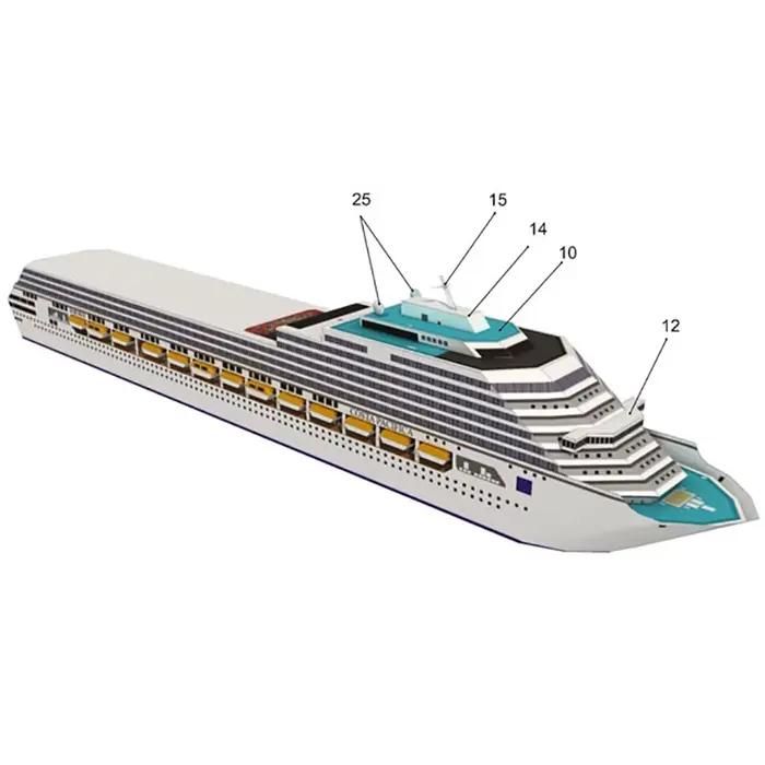Modèle de bateau de croisière en papier, modèle 3D de bateau de croisière, puzzle DIY, artisanat en papier, jouet