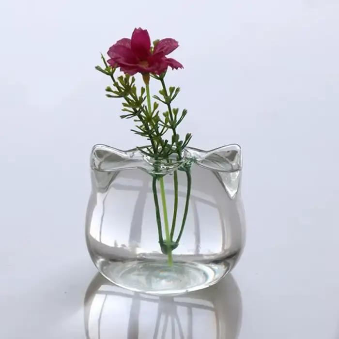 Vase en verre en forme de chat