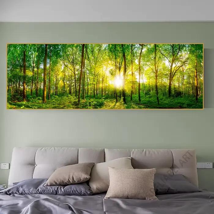 Paysage naturel forêt Panorama HD photos toile peinture mur Art lumière du soleil