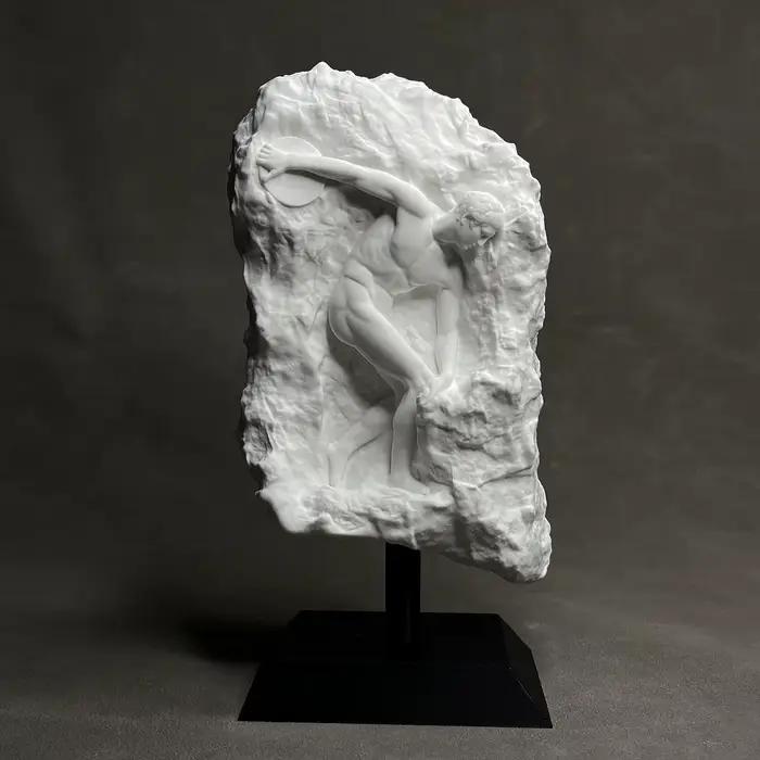 Statue grecque du Discobolos en plâtre, sculpture d'athlète romain, décoration de bureau pour salon, bureau, bibliothèque, esthétique rétro, cadeau artistique
