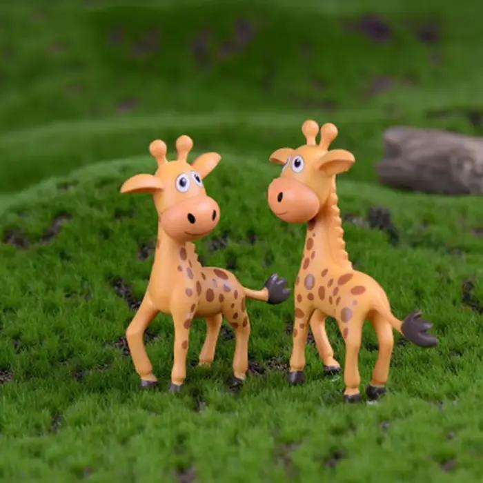 2 pièces girafe Sika cerf rouge Wapiti mignon petite Statue accessoires de décoration de la maison Miniature fille cadeau décor artisanat Figurines