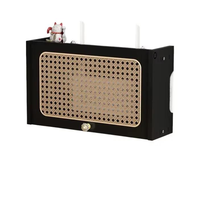 Meuble TV mural avec multiprise en bois de pin style pastoral pour rangement invisible et organisation des câbles occasions spéciales pour adultes