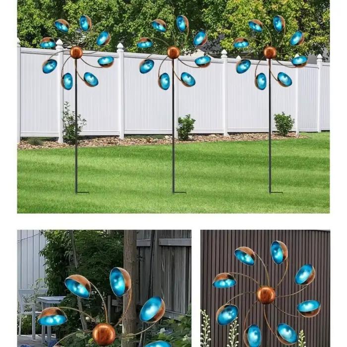 Rotateur de vent en métal à poils décoratifs de jardin