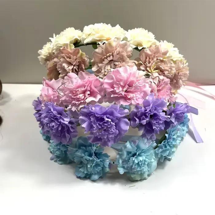 Couronne de guirlande de fleurs lumineuse