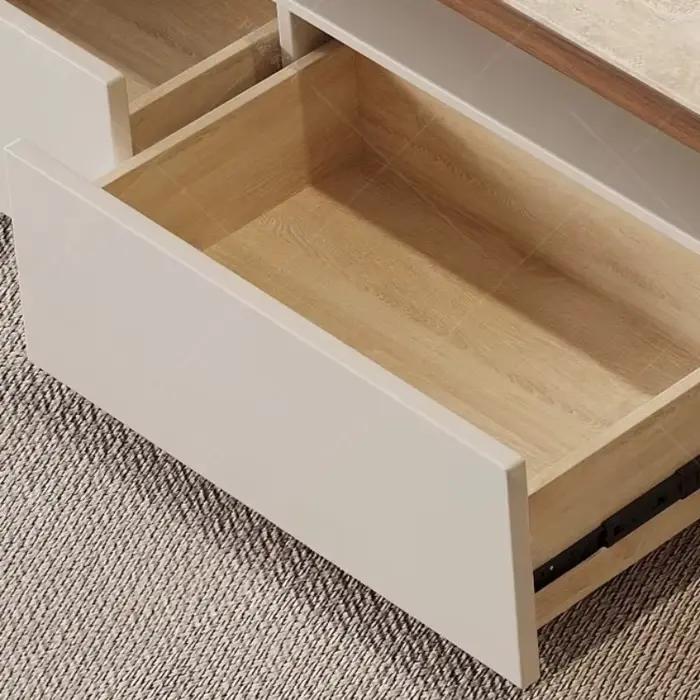 Meuble TV de salon de luxe en bois blanc