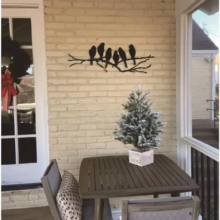 Décoration murale moderne en métal avec branches d'oiseaux, art mural, chambre de garçon et de fille, décor de chambre maternelle, corrigé par décoration murale