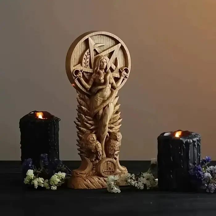 Statue de la Déesse de la Sagesse pour Autel Pagan, Sculpture Sumerienne, Sorcellerie, Déesse Serpent, Décoration d'Intérieur, Ornements