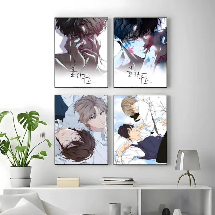 Autocollants muraux auto-adhésifs pour garçon, Webtoon Lost In The Cloud, décoration murale HD pour chambre et maison, cadeau