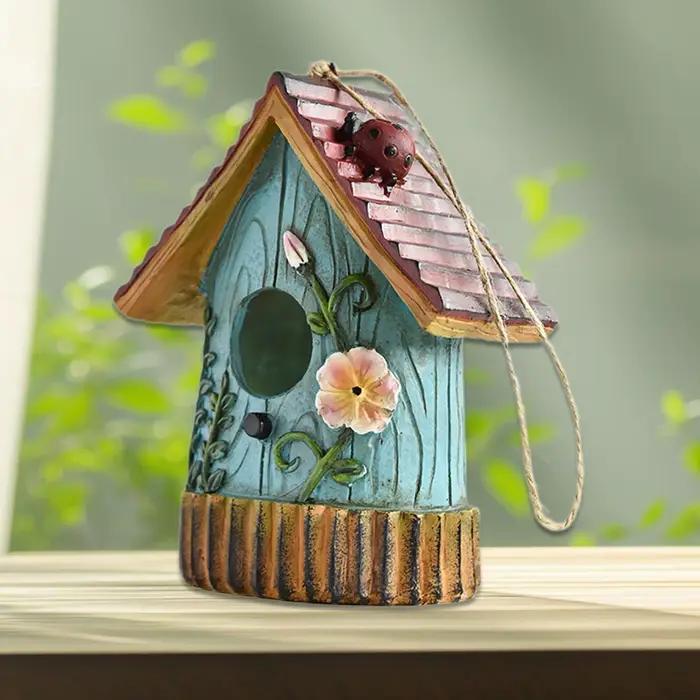 Nichoir suspendu, décoration de jardin extérieure, rustique, original, style maison de campagne